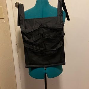 5 Pocket over the chair catch-all Black mesh pockets covered metal hooks